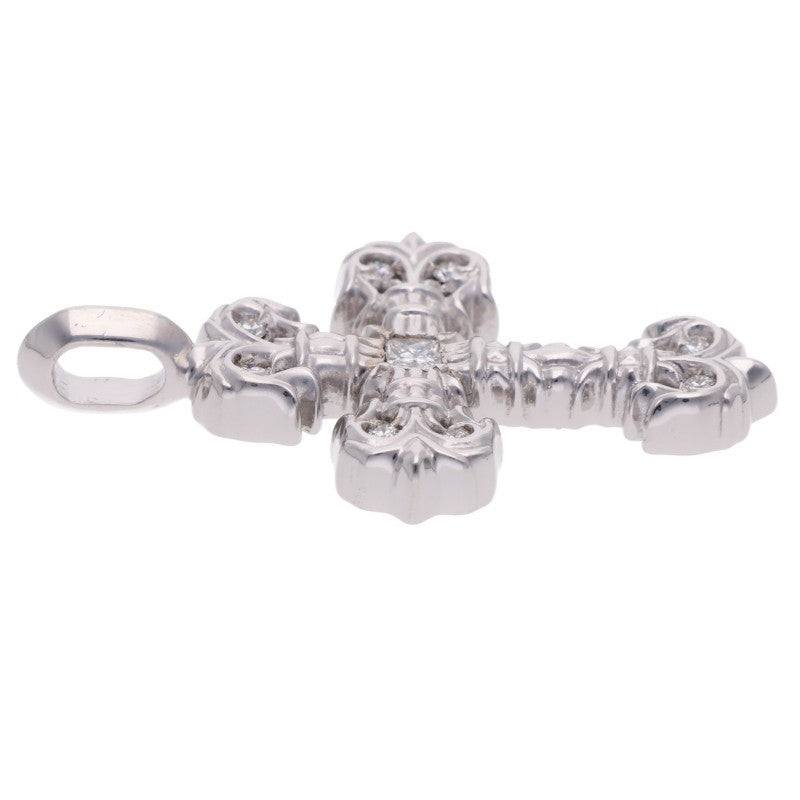 Chrome Hearts 18K Tiny Filigree Pave Diamond Gold Pendant