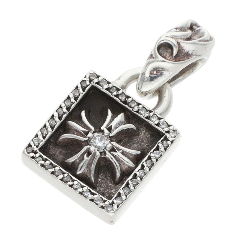 Chrome Hearts FRAMED CH PLUS Diamond Pendant
