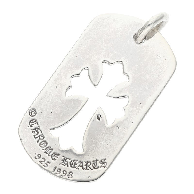 Chrome Hearts D TAG LRG CO CRS Silver Dog Tag Necklace Size ONE SIZE