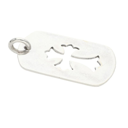 Chrome Hearts D TAG LRG CO CRS Silver Dog Tag Necklace Size ONE SIZE