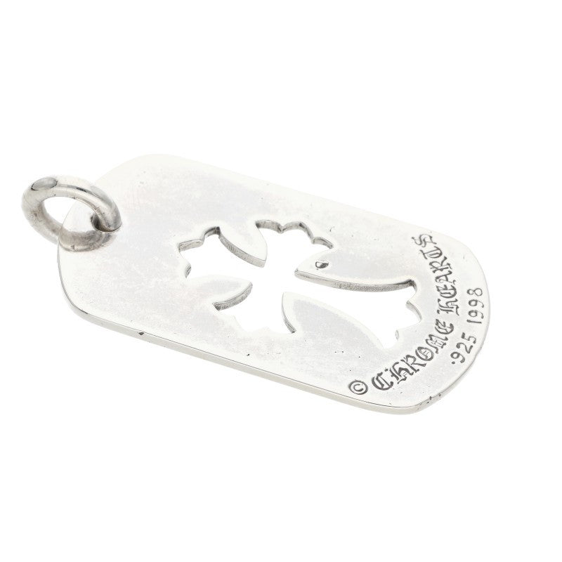 Chrome Hearts D TAG LRG CO CRS Silver Dog Tag Necklace Size ONE SIZE