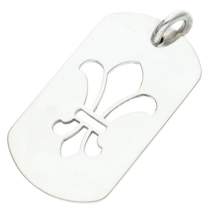 Chrome Hearts Large Fleur Dog Tag Silver 925 Necklace