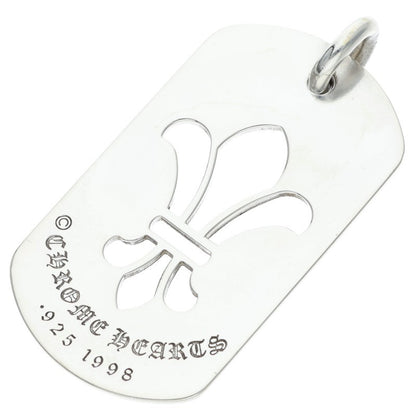 Chrome Hearts Large Fleur Dog Tag Silver 925 Necklace