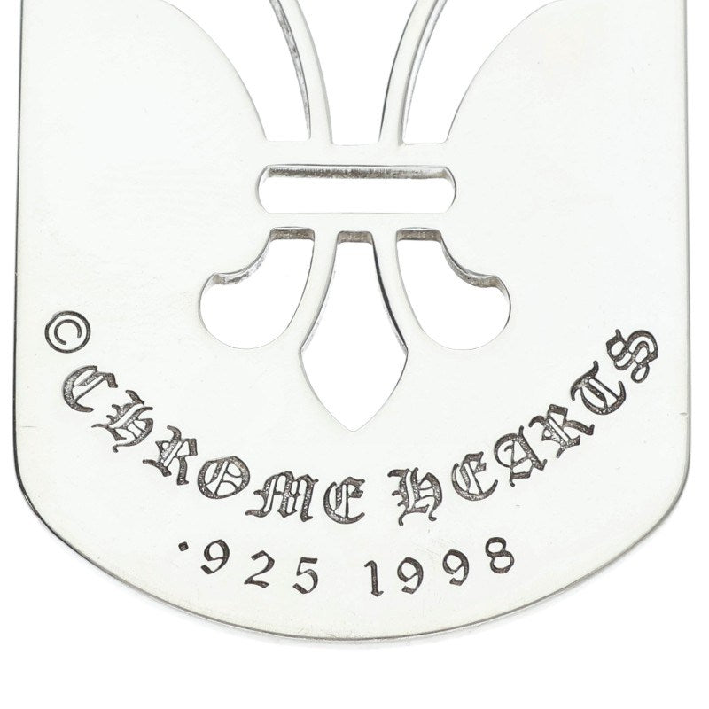 Chrome Hearts Large Fleur Dog Tag Silver 925 Necklace