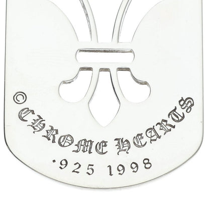Chrome Hearts Large Fleur Dog Tag Silver 925 Necklace