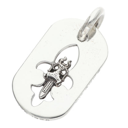 Chrome Hearts Flare Dagger Dog Necklace Silver