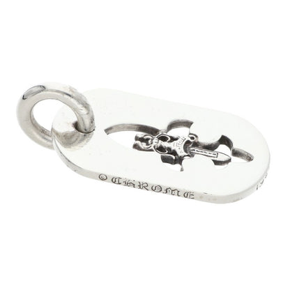Chrome Hearts Flare Dagger Dog Necklace Silver