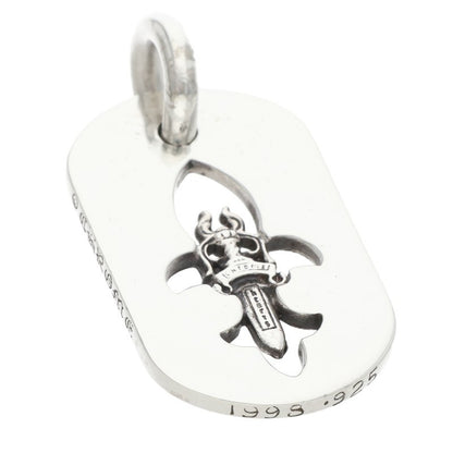 Chrome Hearts Flare Dagger Dog Necklace Silver