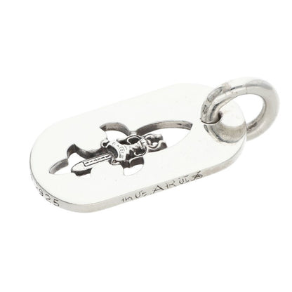 Chrome Hearts Flare Dagger Dog Necklace Silver