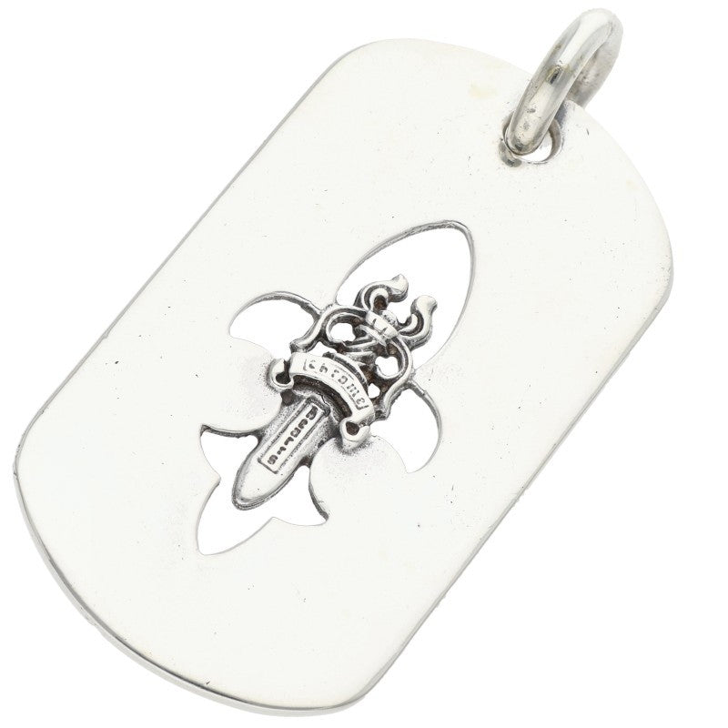 Chrome Hearts Fleur Dagger Large Dog Tag Pendant Size LARGE