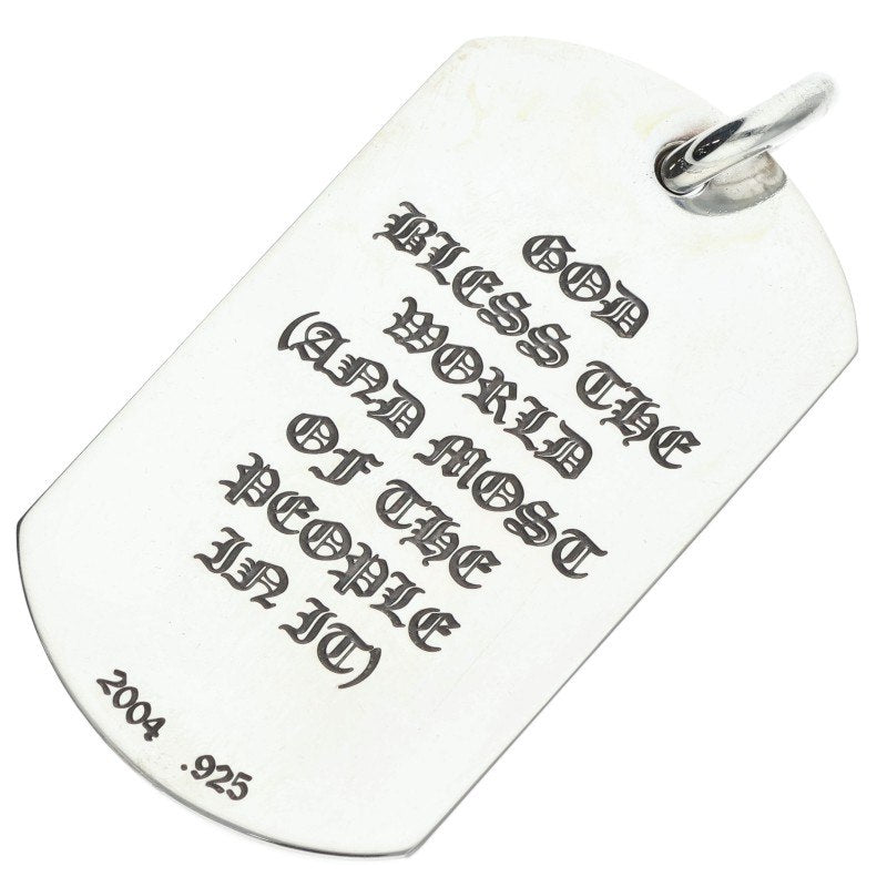 Chrome Hearts God Bless Large Dog Tag Pendant Size ONE SIZE