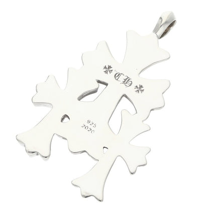 Chrome Hearts 925 Silver Triple CH Cross Small Necklace