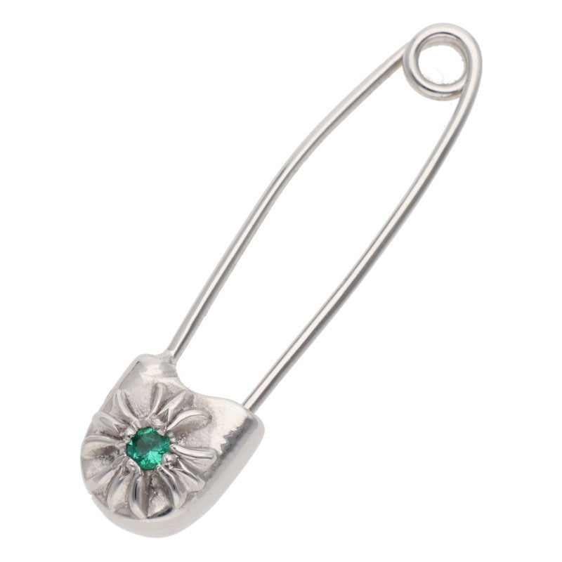 Chrome Hearts 18K Small Safety Pin 1 Emerald Pendant
