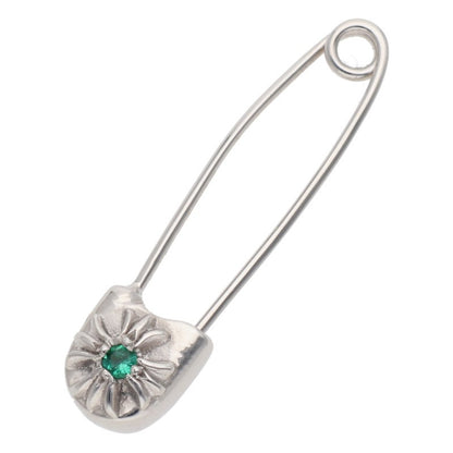 Chrome Hearts 18K Small Safety Pin 1 Emerald Pendant