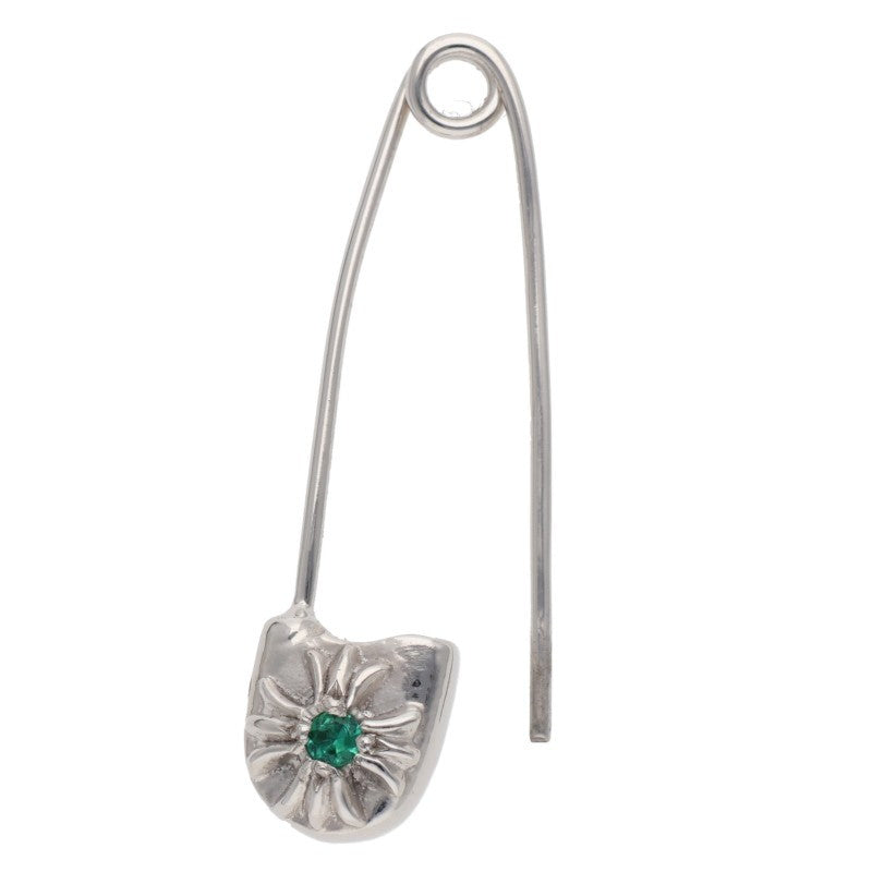 Chrome Hearts 18K Small Safety Pin 1 Emerald Pendant