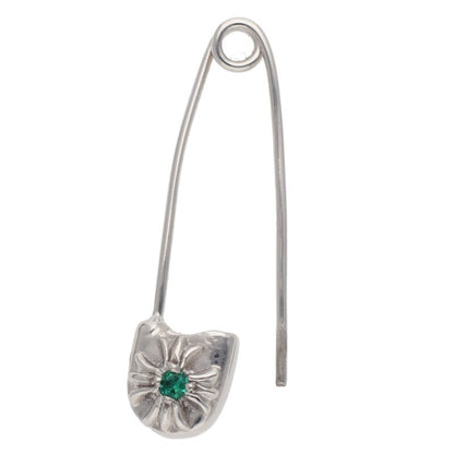Chrome Hearts 18K Small Safety Pin 1 Emerald Pendant