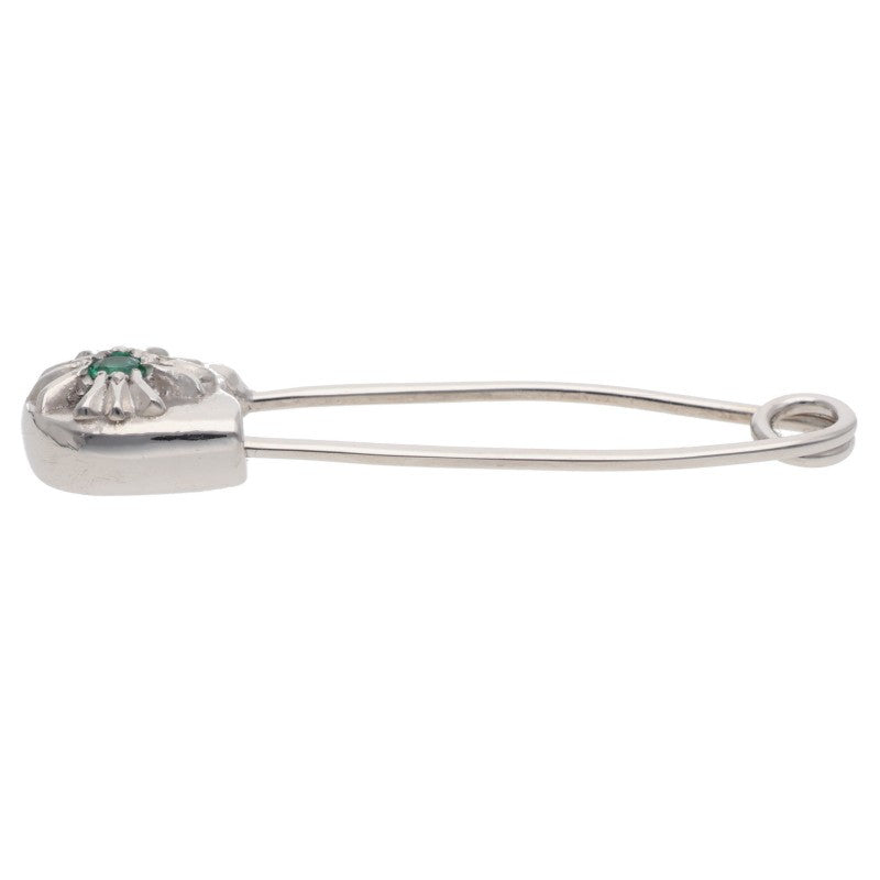 Chrome Hearts 18K Small Safety Pin 1 Emerald Pendant