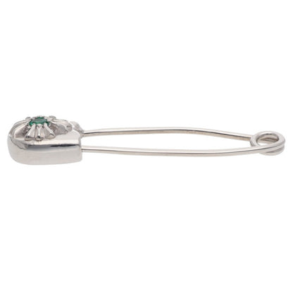 Chrome Hearts 18K Small Safety Pin 1 Emerald Pendant