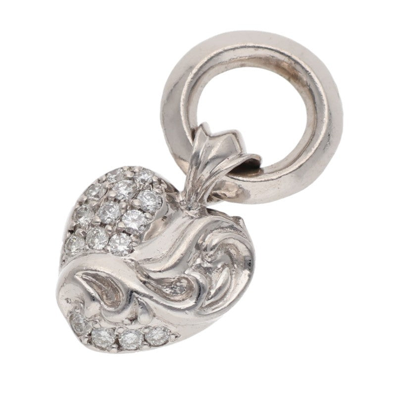 Chrome Hearts 18K Pave Diamond White Gold Heart Charm
