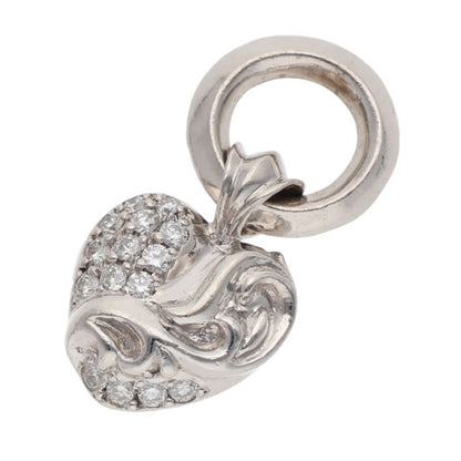 Chrome Hearts 18K Pave Diamond White Gold Heart Charm
