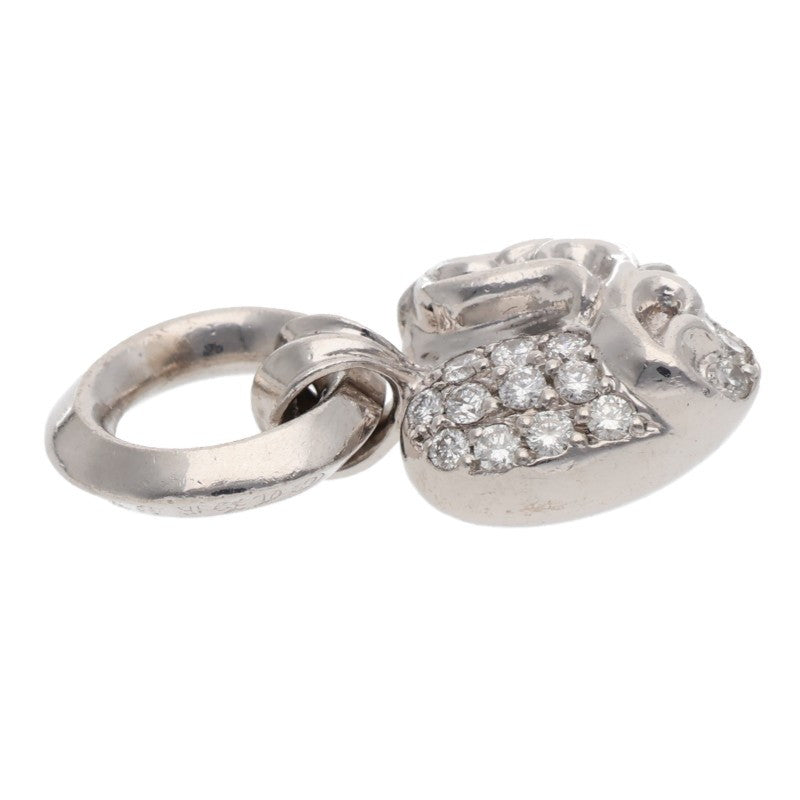 Chrome Hearts 18K Pave Diamond White Gold Heart Charm