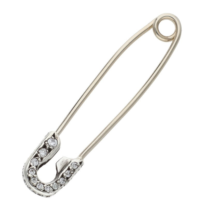 Chrome Hearts Safety Pin S PAVE Pendant Silver Size ONE SIZE