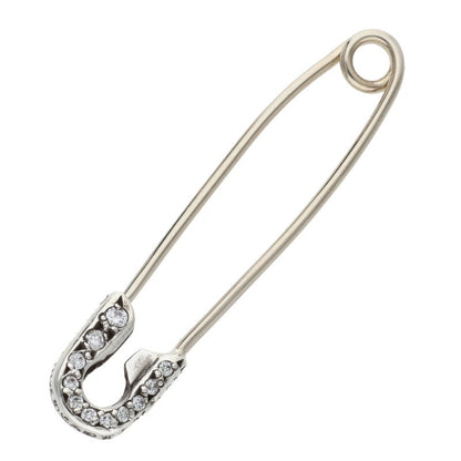 Chrome Hearts Safety Pin S PAVE Pendant Silver Size ONE SIZE