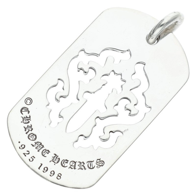 Chrome Hearts Large Dagger Cutout Dog Tag Necklace