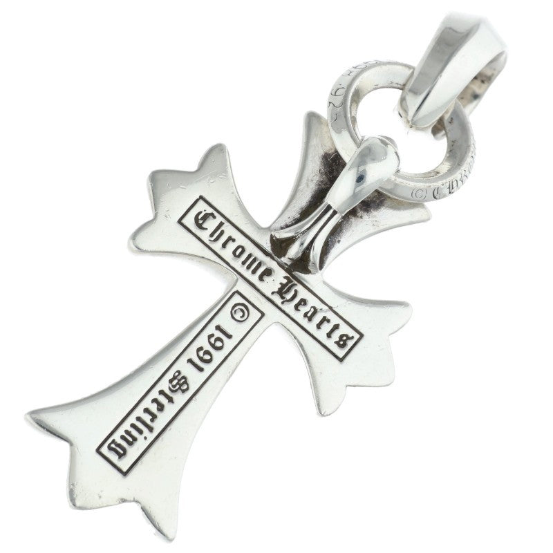 Chrome Hearts Small CH Cross W Bale Silver Necklace