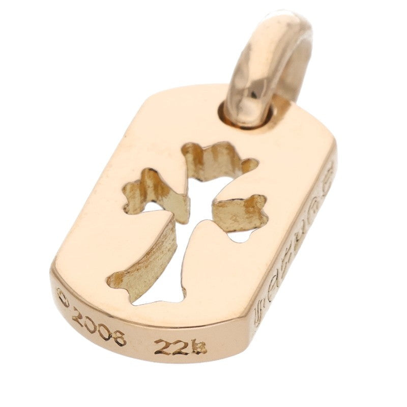 Chrome Hearts 22K Yellow Gold Tiny Cutout Cross Tag Charm