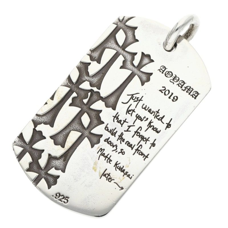 Chrome Hearts 925 Silver Aoyama Ltd Dog Tag Necklace Size ONE SIZE