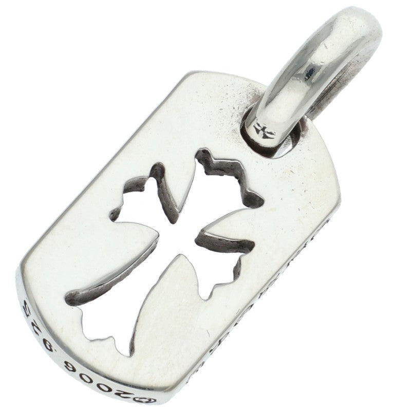 Chrome Hearts Tiny Cutout Cross Pave Diamond Dog Tag Charm