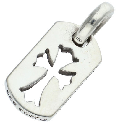 Chrome Hearts Tiny Cutout Cross Pave Diamond Dog Tag Charm