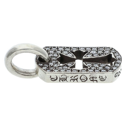 Chrome Hearts Tiny Cutout Cross Pave Diamond Dog Tag Charm