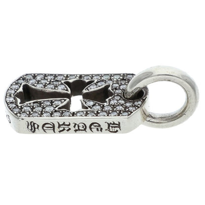 Chrome Hearts Tiny Cutout Cross Pave Diamond Dog Tag Charm