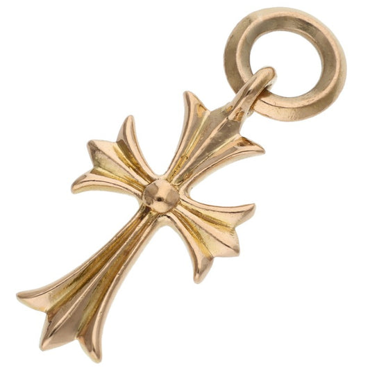 Chrome Hearts 22K Tiny CH Cross Gold Charm Size ONE Yellow