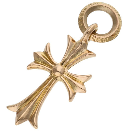 Chrome Hearts 22K Tiny CH Cross Gold Charm Size ONE Yellow