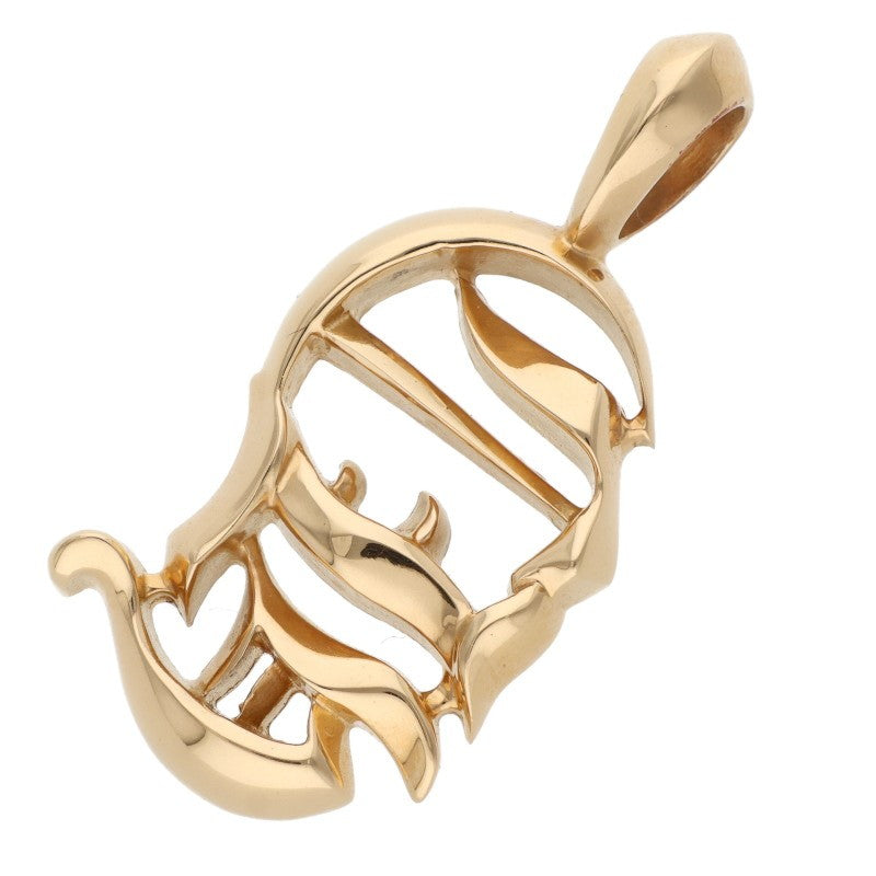 Chrome Hearts 22K CH Vertical Logo Gold Pendant
