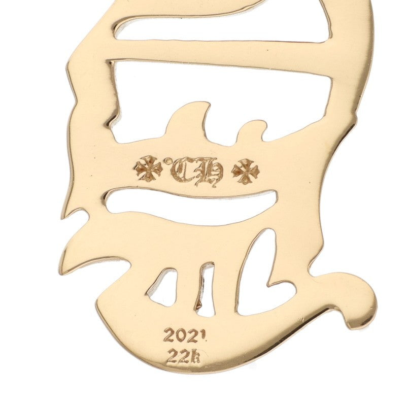 Chrome Hearts 22K CH Vertical Logo Gold Pendant
