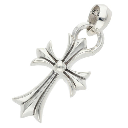 Chrome Hearts Small CH Cross W Bale Silver Necklace
