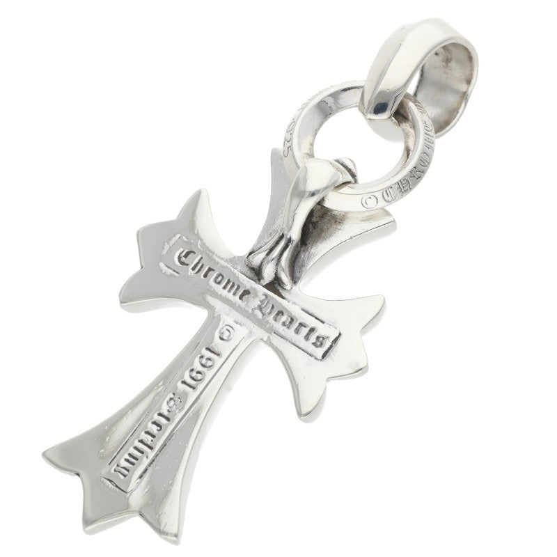 Chrome Hearts Small CH Cross W Bale Silver Necklace