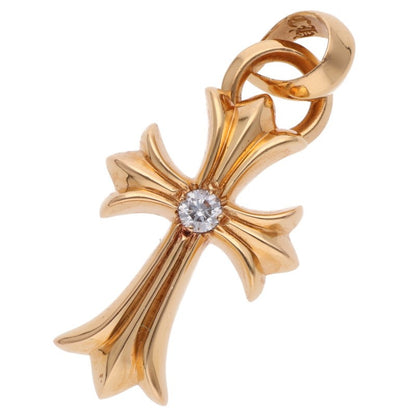 Chrome Hearts 22K Yellow Gold Small CH Cross Diamond Pendant