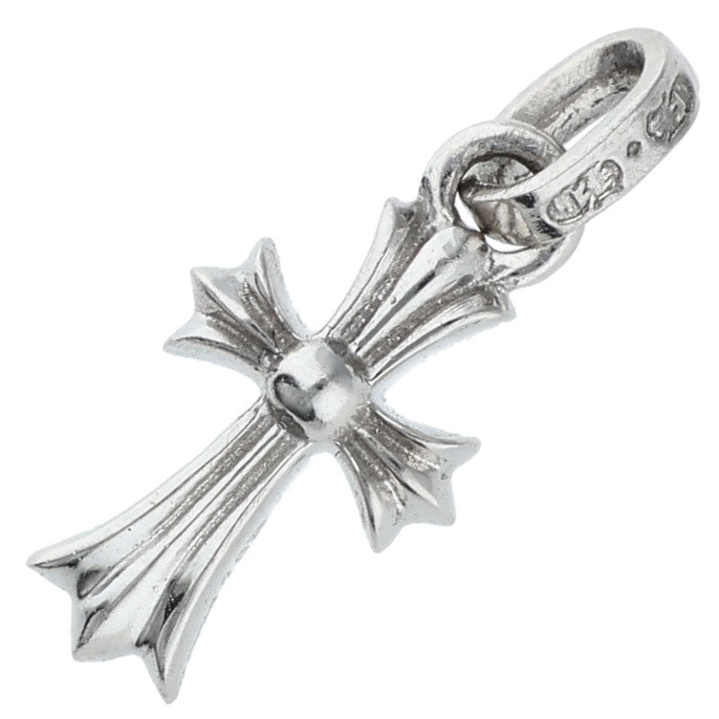 Chrome Hearts 18KWG Baby Fat Cross White Gold Pendant