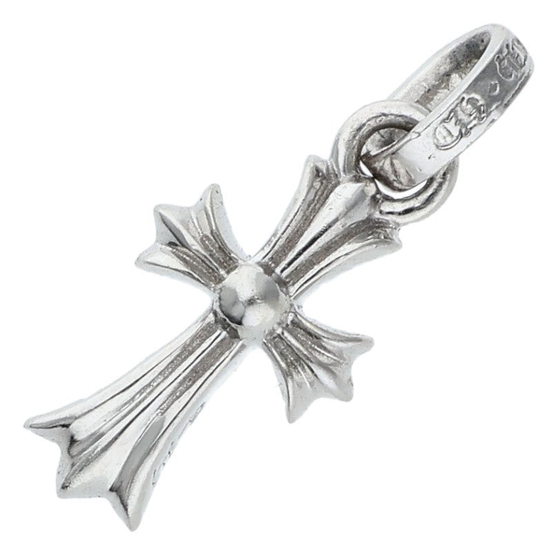 Chrome Hearts 18KWG Baby Fat Cross White Gold Pendant