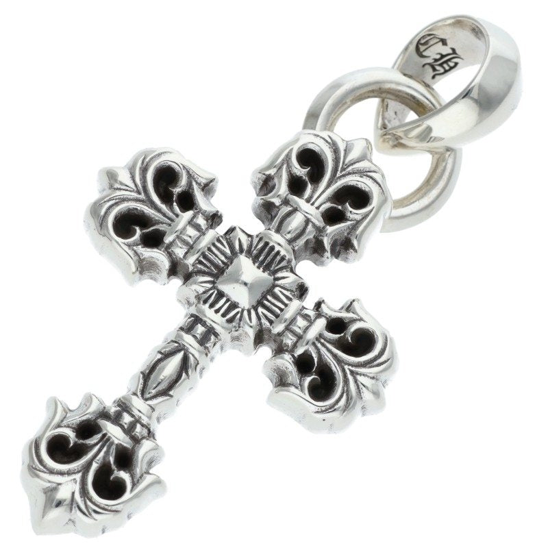 Chrome Hearts FILIG CROSS-XSM W BALE Silver Necklace