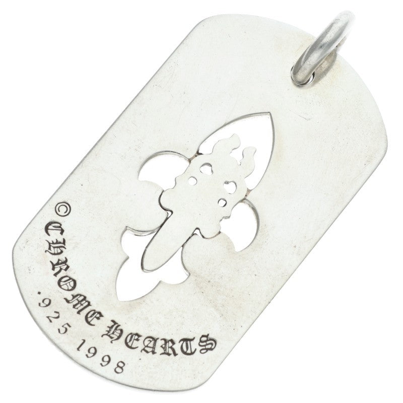 Chrome Hearts Flare Dagger Dog Tag Silver Pendant
