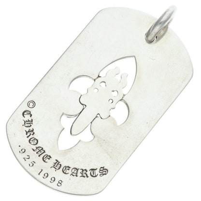 Chrome Hearts Flare Dagger Dog Tag Silver Pendant