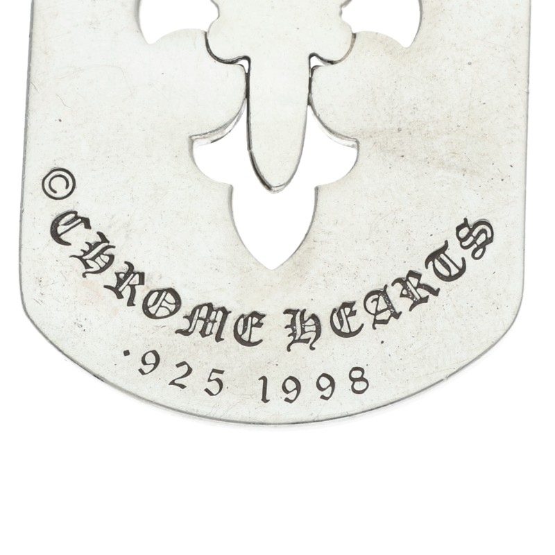 Chrome Hearts Flare Dagger Dog Tag Silver Pendant
