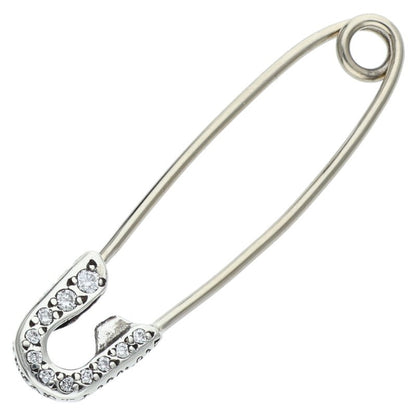 Chrome Hearts Small Safety Pin Pave Diamond Necklace