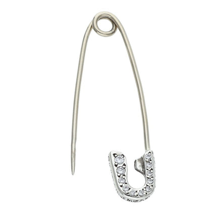 Chrome Hearts Small Safety Pin Pave Diamond Necklace